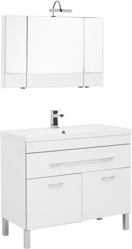 AQUANET Верона NEW 100 Комплект мебели для ванной комнаты (напольный 1 ящик 2 дверцы) - фото 83255