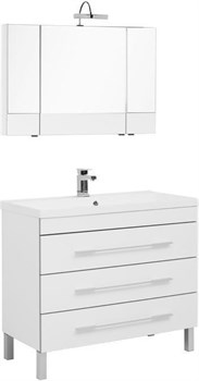 AQUANET Верона NEW 100 Комплект мебели для ванной комнаты (напольный 3 ящика) - фото 83267