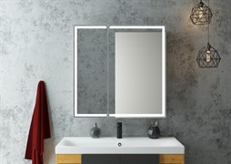 CONTINENT Зеркало-шкаф ALLURE 800х800 белый  со светодиодной подсветкой