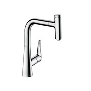 HANSGROHE Кухонный смеситель однорычажный, 220, с вытяжным изливом, 1jet Hansgrohe 72822000, хром