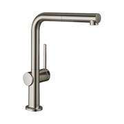 HANSGROHE Кухонный смеситель однорычажный, 270, с вытяжным изливом, 1jet, sBox Hansgrohe 72809800, под сталь