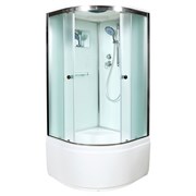 DETO Душевая кабина D90S, размер 90x90 см, профиль глянцевый хром, стекло матовое D90S