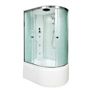 DETO Душевая кабина EM4512L с гидромассажем, размер 120x80 см, профиль глянцевый хром, стекло с узором EM4512LGM