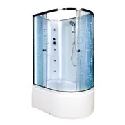 DETO Душевая кабина EM4512LN LED с гидромассажем, размер 120x80 см, профиль глянцевый хром, стекло с узором EM4512LNLED+GM