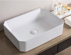 BELBAGNO Раковина керамическая накладная BB1386, прямоугольная, 505х365х135, цвет белый