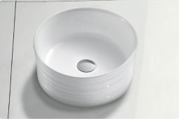 BELBAGNO Керамическая раковина накладная BB1420, круглая, 390х390х165, цвет белый