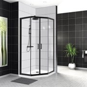 BELBAGNO Uno-195 Душевой уголок пятиугольный, размер 90х90 см, двери раздвижные, стекло 5 мм