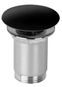 CEZARES Czr Донный клапан с с системой "Клик-клак" с переливом, цвет черный матовый