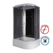 NIAGARA Eco Душевая кабина асимметричная, профиль - серебро / стекло - тонированное 4 мм, размер 120х80 см E120/80/40L/TN