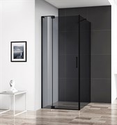 CEZARES Slider Душевой уголок прямоугольный двери распашные, профиль - черный  / стекло - серое, размер 70х100 см, стекло 8 мм