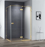 CEZARES Bellagio Душевой уголок прямоугольный двери распашные, профиль - брашированное золото / стекло - прозрачное, размер 100х80 см, стекло 8 мм