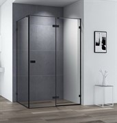 CEZARES Bellagio Душевой уголок прямоугольный двери распашные, профиль - черный / стекло - прозрачное, размер 120х100 см, стекло 8 мм