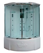 TIMO Lux Душевая кабина четверть круга, размер 135х135 см, профиль - хром / стекло - прозрачное, двери раздвижные