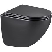 LEMARK Glazer Унитаз подвесной, безободковый с сиденьем микролифт, смыв Торнадо 3.0,черный матовый