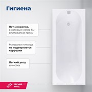 AQUANET Lotos Ванна акриловая прямоугольная встраиваемая / пристенная размер 165x70 см с каркасом, белый