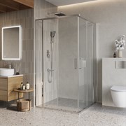 BELBAGNO Luce Душевой уголок квадратный размер 125x125 см профиль - хром / стекло - прозрачное, двери раздвижные, стекло 6 мм