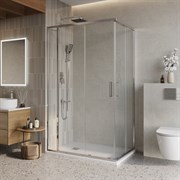 BELBAGNO Luce Душевой уголок прямоугольный размер 120x100 см профиль - хром / стекло - прозрачное, двери раздвижные, стекло 6 мм LUCE-AH-21-120/100-C-Cr