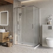 BELBAGNO Luce Душевой уголок прямоугольный размер 140x90 см профиль - хром / стекло - прозрачное, двери раздвижные, стекло 6 мм