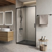 BELBAGNO Luce Душевая дверь в нишу ширина 120 см профиль - черный / стекло - прозрачное, двери раздвижные, стекло 6 мм