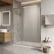 BELBAGNO Luce Душевая дверь в нишу ширина 150 см профиль - хром / стекло - прозрачное, двери раздвижные, стекло 6 мм