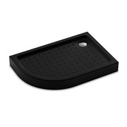 VECONI Душевой поддон асимметричный правый Tezeo acrylic TZ-55RB, 1000x800x150, акрил, черный TZ55RB-10080-C5