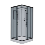 NIAGARA Premium Душевая кабина квадрат размер 90x90 см, профиль - черный матовый / стекло - тонированное NIAGARA69010134QBLACK