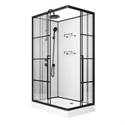 NIAGARA Standart Душевая кабина прямоугольник левая размер 100x80 см, профиль - черный матовый / стекло - прозрачное ST100/80/15QL/KL/BKT