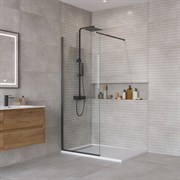 BELBAGNO Kraft Душевая перегородка ширина 70 см, профиль - черный матовый / стекло - прозрачное