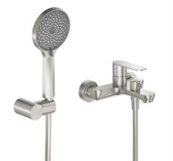 CEZARES Stylus Смеситель для ванны и душа однорычажный в комплекте с ручным душем, шлангом и держателем, сатин STYLUS-VD-IN
