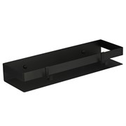 LEMARK Shelf Line Полка для душа прямая 400 мм из нержавеющей стали с крючками, черный матовый