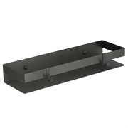 LEMARK Shelf Line Полка для душа прямая 400 мм из нержавеющей стали с крючками, графит