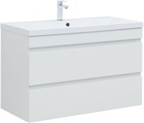 AQUANET Тумба под раковину подвесная Нота New 100 белый глянец AQUANET-335420