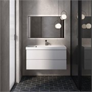 AQUAme "S1" тумба под умывальник подвесная 100 см., цвет белый глянец. AQM900110WH