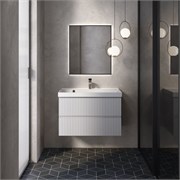 AQUAme "S1" тумба под умывальник подвесная 80 см., цвет белый глянец. AQM900180WH