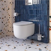 BELBAGNO Soft Унитаз подвесной безободковый со смывом "Торнадо", с сиденьем дюропласт soft close, белый BB084CH-TOR/SC