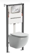 CERAMICA NOVA Комплект Подвесной унитаз FORMA Rimless + Система инсталляции Balance кнопка Circle, хром глянцевый CN3009_121001CH