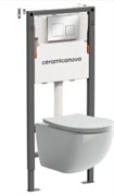 CERAMICA NOVA Комплект Подвесной унитаз FORMA Rimless + Система инсталляции Balance кнопка Square, хром глянцевый CN3009_121002CH