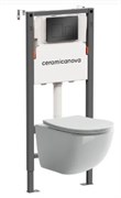 CERAMICA NOVA Комплект Подвесной унитаз FORMA Rimless + Система инсталляции Balance кнопка Square, черный матовый CN3009_121002MB