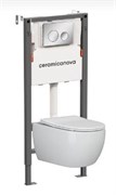 CERAMICA NOVA Комплект Подвесной унитаз PLAY Rimless + Система инсталляции Balance кнопка Circle, хром глянцевый CN3001_121001CH