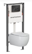 CERAMICA NOVA Комплект Подвесной унитаз PLAY Rimless + Система инсталляции Balance кнопка Circle, черный матовый CN3001_121001MB