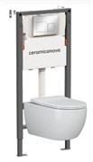 CERAMICA NOVA Комплект Подвесной унитаз PLAY Rimless + Система инсталляции Balance кнопка Square, хром глянцевый CN3001_121002CH