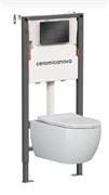 CERAMICA NOVA Комплект Подвесной унитаз PLAY Rimless + Система инсталляции Balance кнопка Square, черный матовый CN3001_121002MB