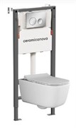 CERAMICA NOVA Комплект Подвесной унитаз NEW DAY Rimless + Система инсталляции Balance кнопка Circle, хром глянцевый CN3005_121001CH