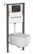 CERAMICA NOVA Комплект Подвесной унитаз NEW DAY Rimless + Система инсталляции Balance кнопка Circle, черный матовый CN3005_121001MB