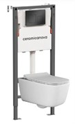 CERAMICA NOVA Комплект Подвесной унитаз NEW DAY Rimless + Система инсталляции Balance кнопка Square, черный матовый CN3005_121002MB
