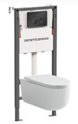 CERAMICA NOVA Комплект Подвесной унитаз Ulma Rimless + Система инсталляции Balance кнопка Circle, черный матовый CN4006_121001MB