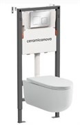 CERAMICA NOVA Комплект Подвесной унитаз Ulma Rimless + Система инсталляции Balance кнопка Square, хром глянцевый CN4006_121002CH