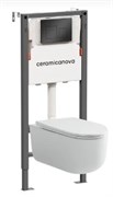 CERAMICA NOVA Комплект Подвесной унитаз Ulma Rimless + Система инсталляции Balance кнопка Square, черный матовый CN4006_121002MB