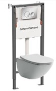 CERAMICA NOVA Комплект Подвесной унитаз MONO Rimless + Система инсталляции Balance кнопка Circle, хром глянцевый CN1905_121001CH