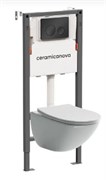 CERAMICA NOVA Комплект Подвесной унитаз MONO Rimless + Система инсталляции Balance кнопка Circle, черный матовый CN1905_121001MB